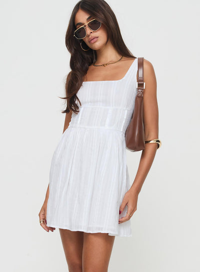 Lorinda White Mini Dress | Effortless Elegance