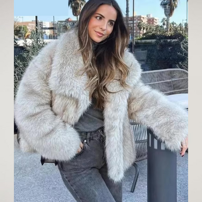 VelvetFur Luxe Coat | Elegant Warmth
