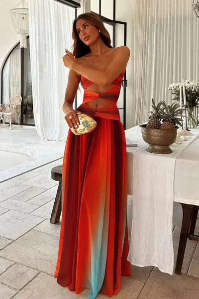 Sardinia Mesh Maxi Dress | Twist Cutout