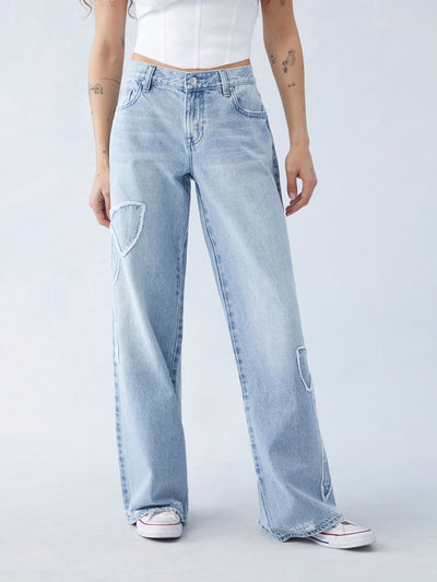 Sandy Baggy Bow Jeans | Trendy & Comfortable Fit