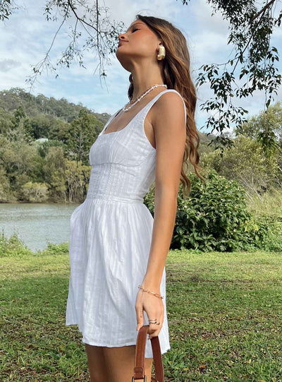 Lorinda White Mini Dress | Effortless Elegance