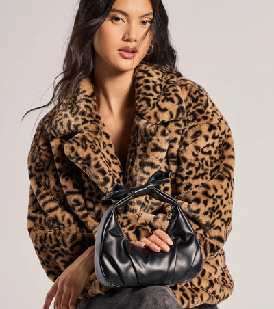 Chic Leather Bow Handbag
