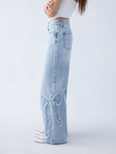 Sandy Baggy Bow Jeans | Trendy & Comfortable Fit