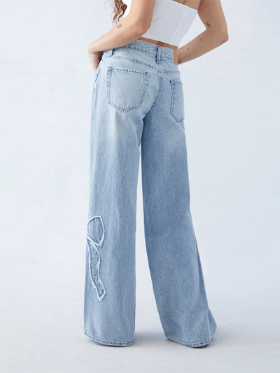Sandy Baggy Bow Jeans | Trendy & Comfortable Fit