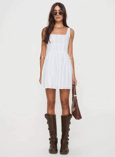 Lorinda White Mini Dress | Effortless Elegance