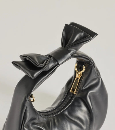 Chic Leather Bow Handbag