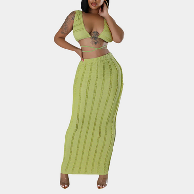 Gavrilla - Chic Cropped Top | Maxi Skirt Set