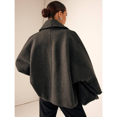 Cocolii Wool Coat | Oversized Fit – Batwing Sleeves