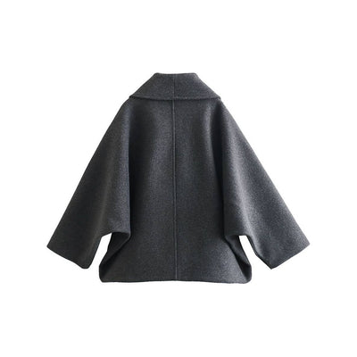 Cocolii Wool Coat | Oversized Fit – Batwing Sleeves