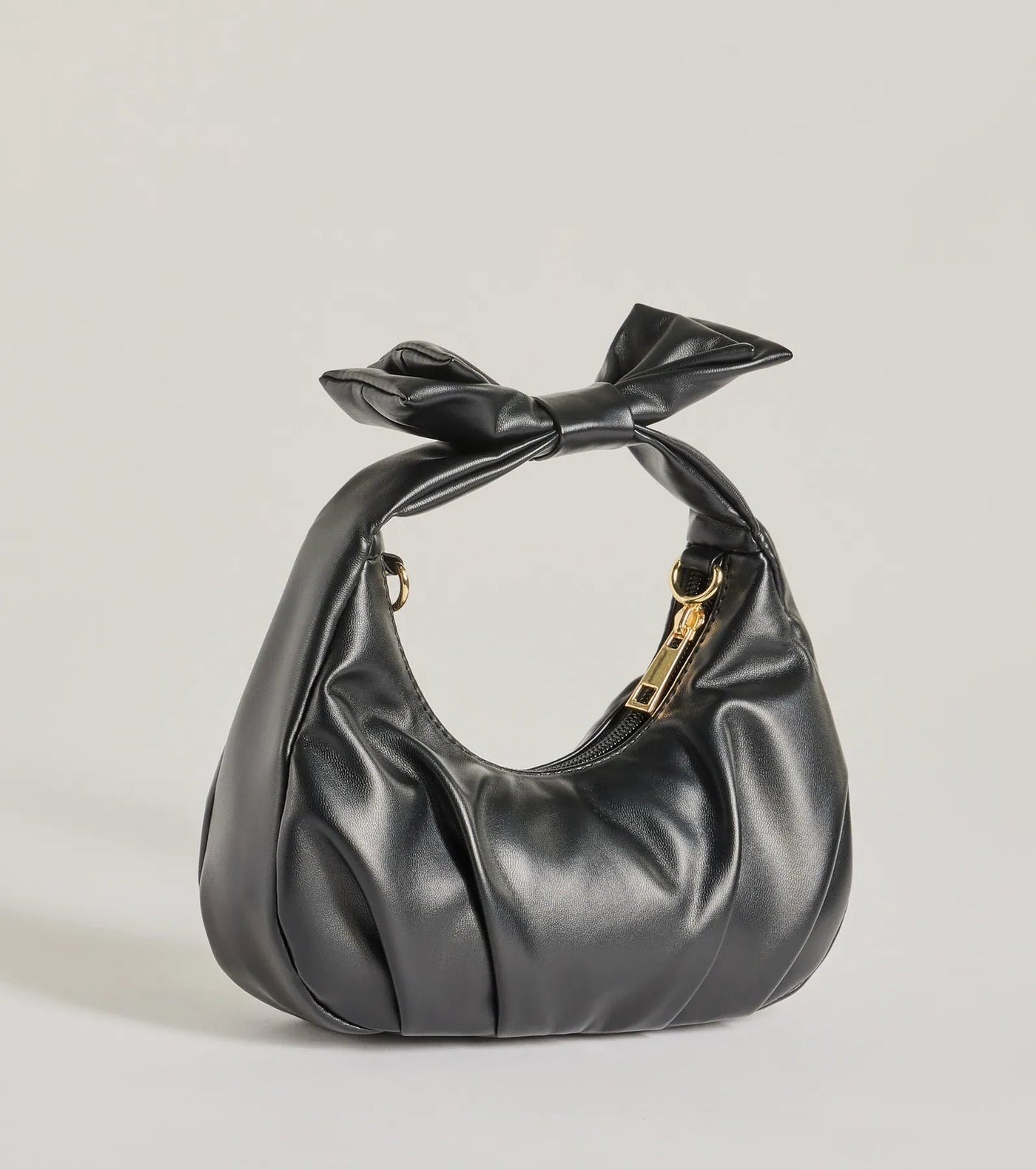 Chic Leather Bow Handbag