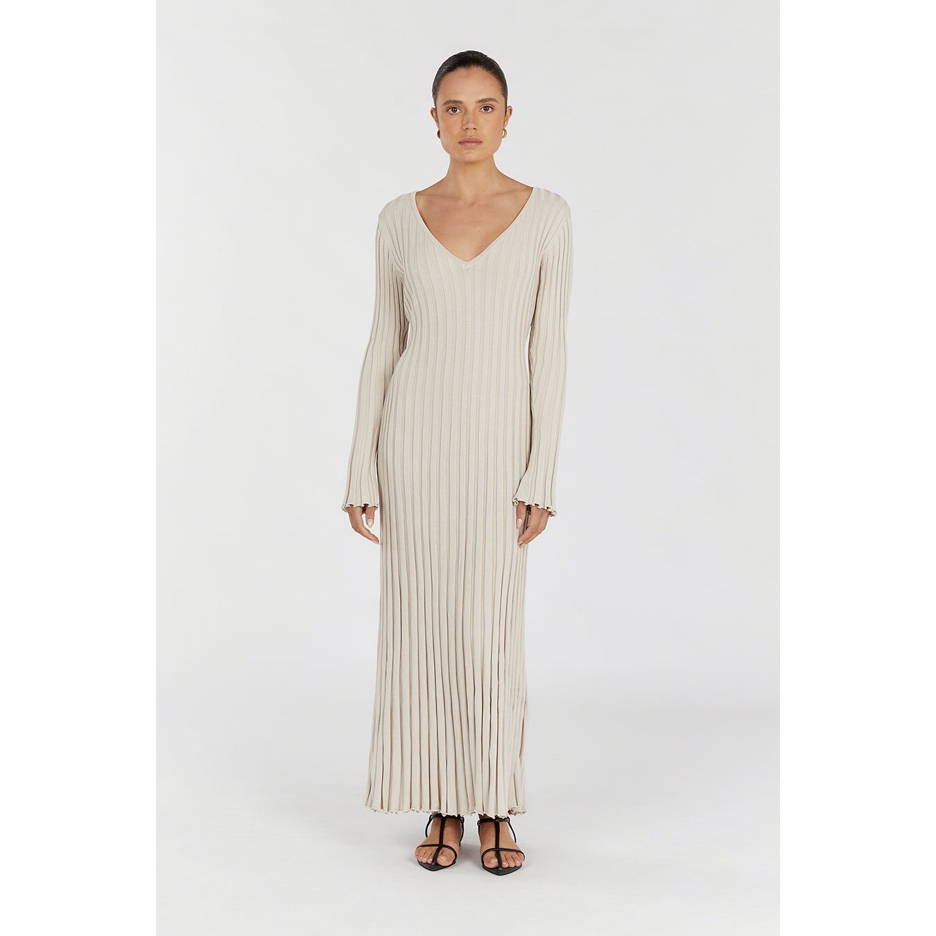 Reign Stone Sleeved Knit Midi Dress | Elegant & Timeless