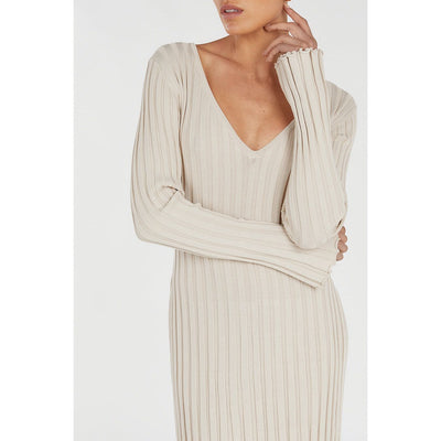 Reign Stone Sleeved Knit Midi Dress | Elegant & Timeless