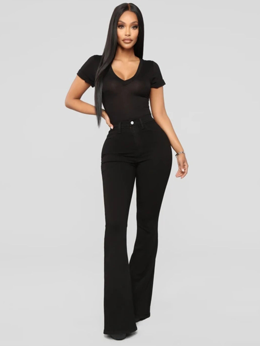 Flared Fit – High-Waist Jeans