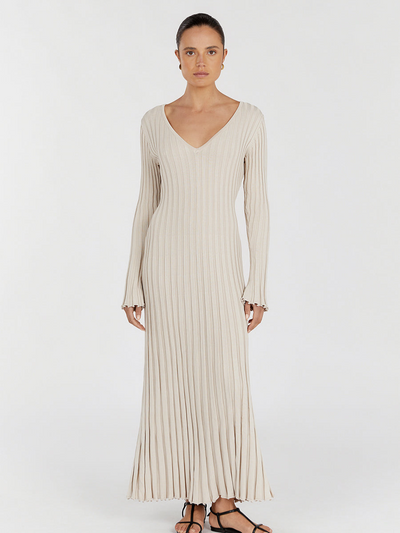 Reign Stone Sleeved Knit Midi Dress | Elegant & Timeless